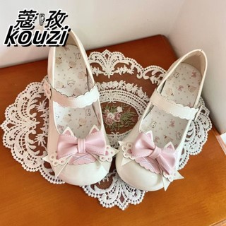 Meow Móng Vuốt Đảng Mèo Con Nướng Nguyên Bản Gothic Nhỏ Thấp Gót Mèo Vuốt Nơ Dễ Thương Ngọt Ngào Nữ Giày