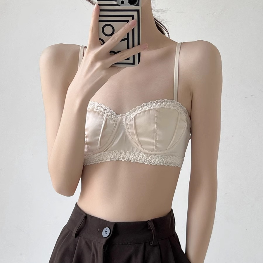 Áo Ngực Không Gọng 3 / 4 cup Mỏng Màu Sắc Trơn Có Mút Nâng Ngực Size S-XL Thời Trang Quyến Rũ Cho Nữ