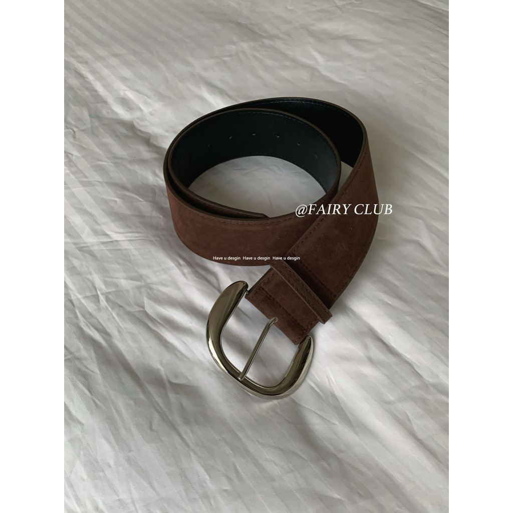 Have u desgin Retro Western Hot Girl Da Lộn Nâu Rộng Thắt Lưng Thời Trang Tất Cả Trận Đấu Bạc Khóa Kim Loại Thắt Lưng Xếp Chồng Phù Hợp