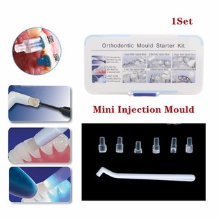 Nha Khoa Mini Khuôn Phun Ortho Lingual Nút 1 Tay Cầm 6 Khuôn / bộ Phụ Kiện Chỉnh Nha