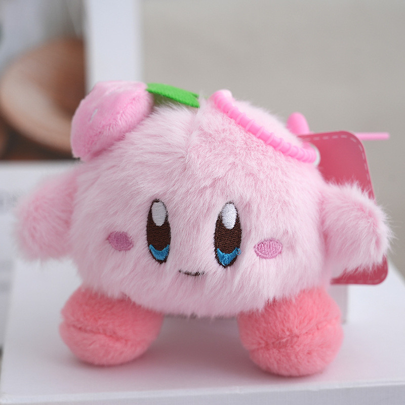 Star Sang Trọng Playful Kirby Móc Khóa Đồ Chơi Ba Lô Với Dâu Tây Và Thiết Kế Nơ Đáng Yêu