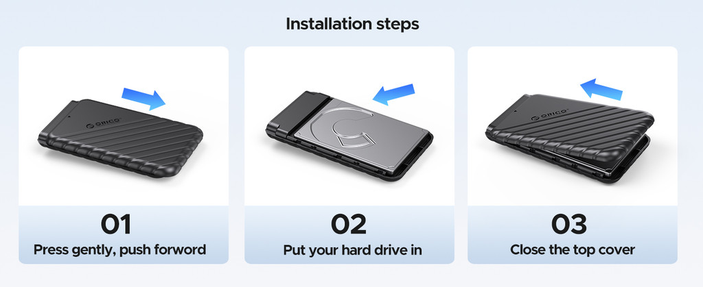 Mô tả Hộp đựng ổ cứng USB C 2,5 inch ORICO USB 3.1 Gen 1 sang SATA III (25PW1) - 12