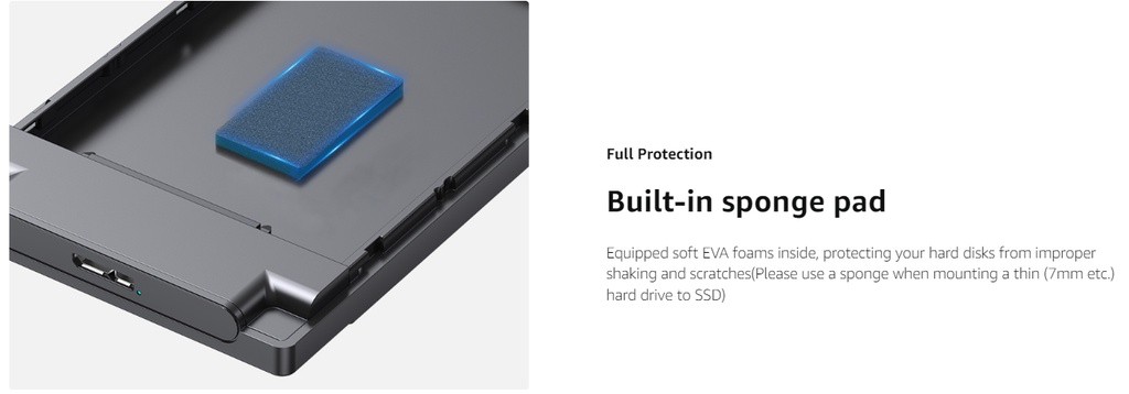 Mô tả Hộp đựng ổ cứng gắn ngoài ORICO 2.5 '' SATA sang USB3.0 5Gbps / 6Gbps có nhãn dán DIY-2580U3 - 6