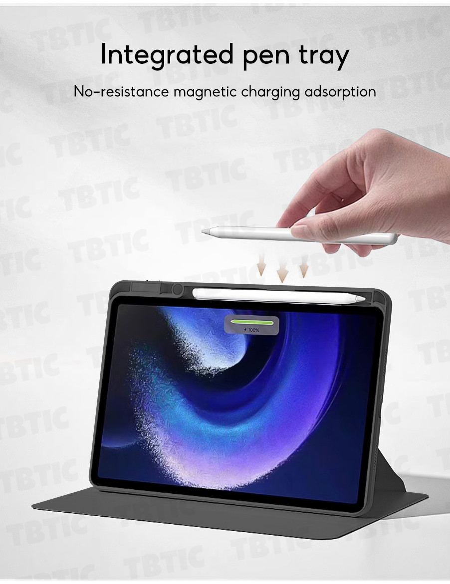 Mô tả Tbtic Cho Xiaomi Pad 7 6 5 Pro Ốp Lưng 11.2 11 Inch 2024 Có Khe Đựng Bút Chì 360° Xoay - 5