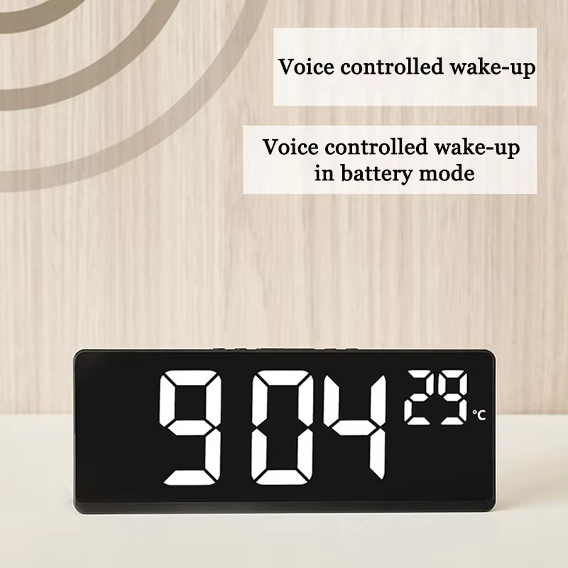 2025 Mới Đa Năng LED Kỹ Thuật Số Đồng Hồ Điện Tử Đèn Nền Số Lớn Đồng Hồ Báo Thức Nhiệt Độ Lịch Đầu Giường Bàn Đèn Ngủ Nhà Cửa