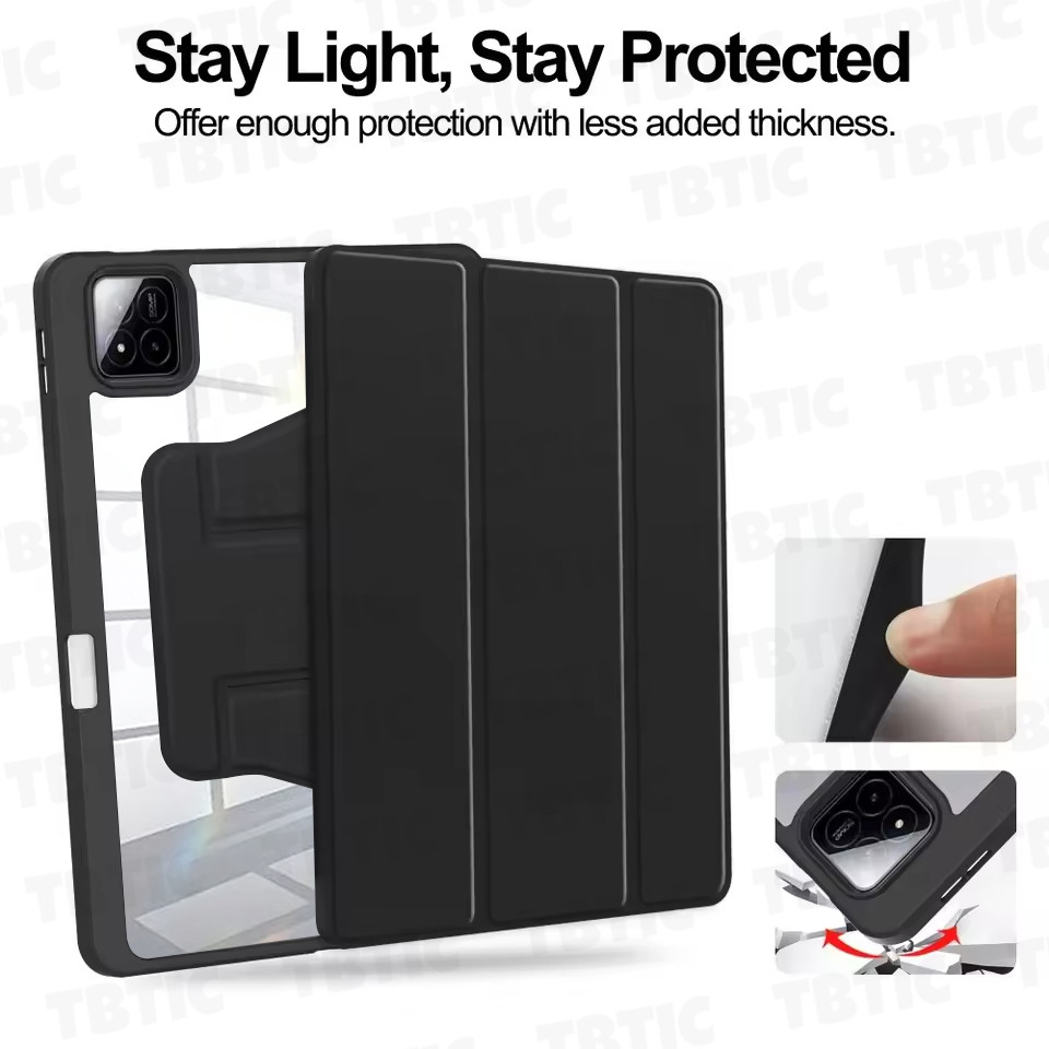 Mô tả Tbtic Cho Xiaomi Pad 7 6 5 Pro Ốp Lưng 11.2 11 Inch 2024 Có Khe Đựng Bút Chì 360° Xoay - 10