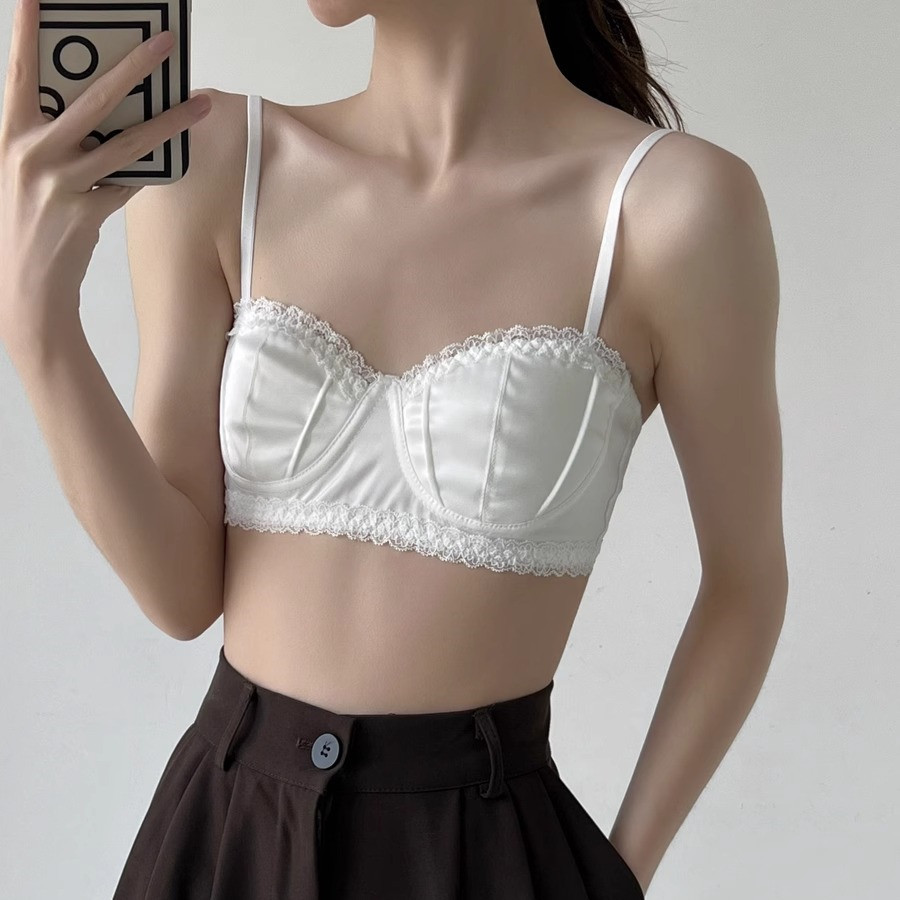 Áo Ngực Không Gọng 3 / 4 cup Mỏng Màu Sắc Trơn Có Mút Nâng Ngực Size S-XL Thời Trang Quyến Rũ Cho Nữ