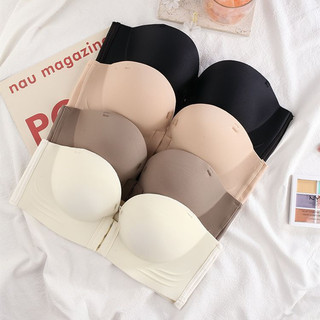 Thời Trang Hai Hàng Trước Khóa Quần Lót Dày Bọt Biển Nhỏ Ngực Đẩy Lên Áo Ngực Liền Mạch Nữ Mềm Mại Không Dây Đồ Lót