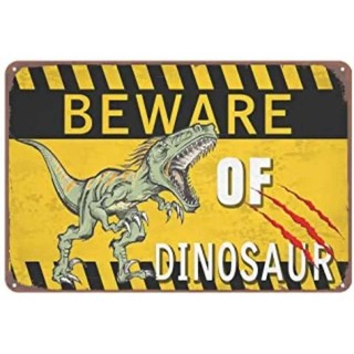 Nguy hiểm - Khu vực khủng long Jurassic Keep Out Park Rex Vintage Kim loại Tín hiệu Retro Thiếc Plate Sign Wall Art Decor 20 * 30cm
