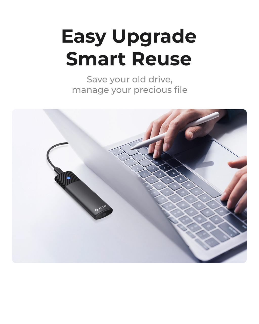 Mô tả Vỏ SSD ORICO M2 NVME USB3.0 Type-C PCIe SSD Tương thích với SSD NGFF NVME cho Mac (PWM2) - 3