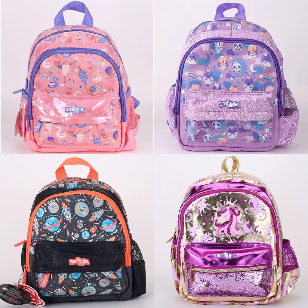 Ba lô Smiggle cho trẻ em đi học với chủ đề động vật và thiết kế vải Canvas nhẹ