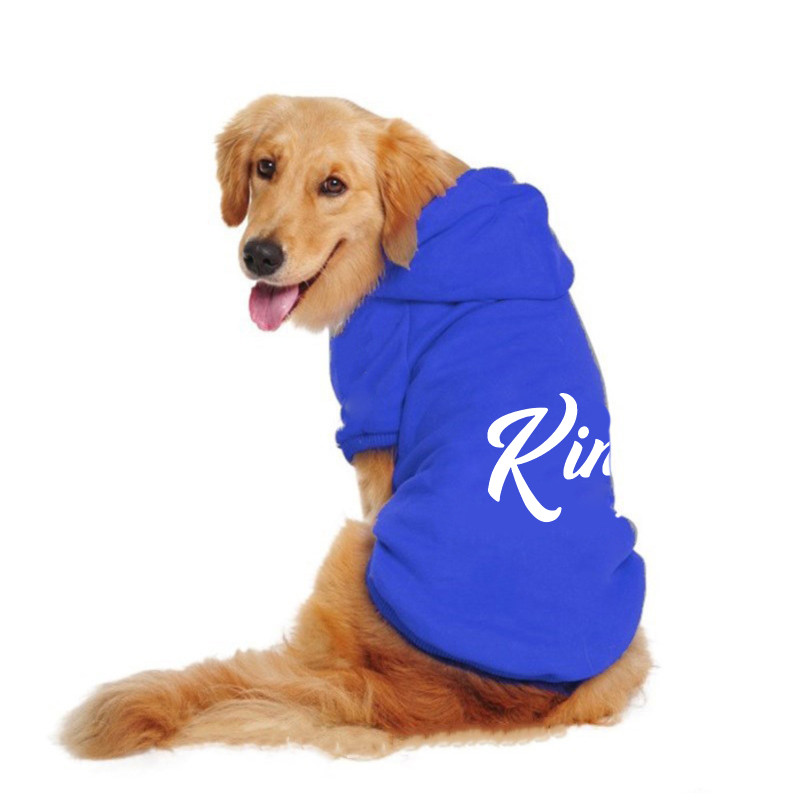 King Pattern Cat / Dog Ấm áp và thoải mái Size lớn Áo có mũ trùm đầu cho chó lớn