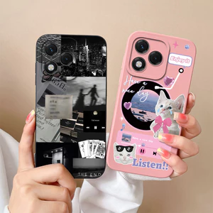 Dành Cho Honor 400 Lite Ốp lưng Kawaii Mèo Anime Họa Tiết Mềm Chất Lượng Cao Silicon Lỏng Chống Sốc Camera Vỏ Bảo Vệ Nhẹ Mặt Sau