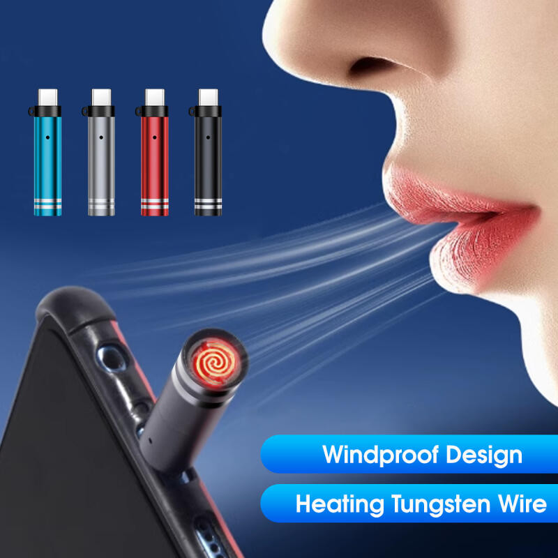 Ảnh Hdoorlink Loại C Sưởi Ấm OTG Chuyên Dụng Mini Ngoài Trời Lửa Di Động Chống Gió Sạc Đặc Biệt Adapter 2