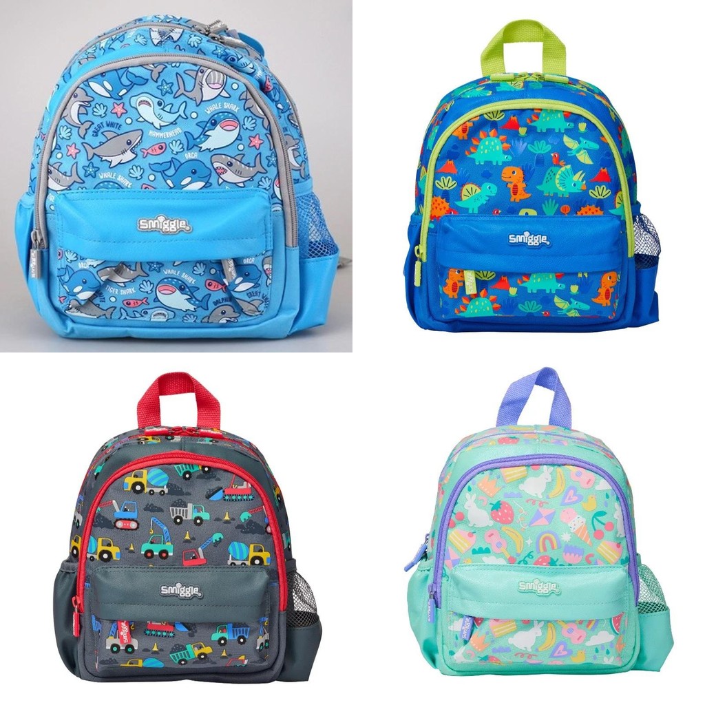 Ba lô Smiggle cho trẻ em đi học với chủ đề động vật và thiết kế vải Canvas nhẹ