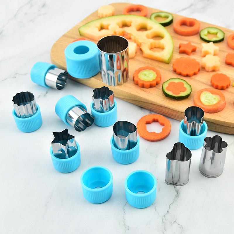 Rau Củ Cắt Khuôn Nấu Bánh Quy Khuôn Thép Không Gỉ Ngôi Sao Hình Trái Tim Nhựa Tay Cầm Dụng Cụ Cho Trẻ Em DIY Mini Trái Cây Nhà Bếp Tiện Ích