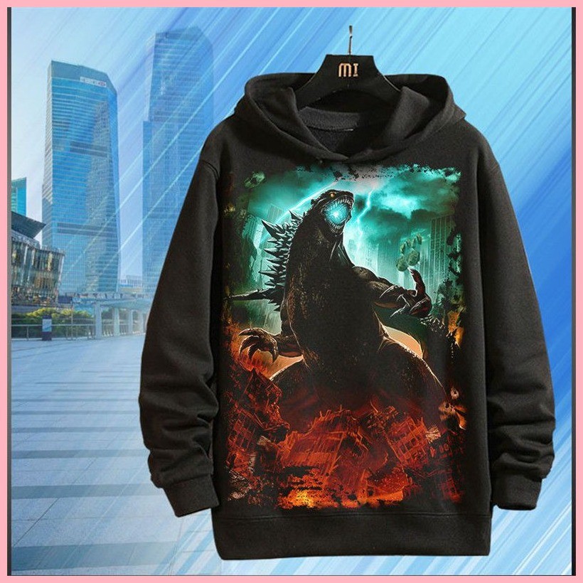 Quần Áo Godzilla Godzilla Godzilla Khủng Long Áo Dài Tay Áo Thu Đông Áo Khoác Thanh Niên Sinh Viên Quần Áo Quần Áo