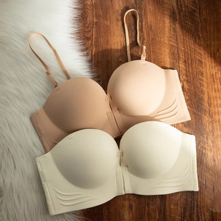 Vú Nhỏ Nữ Push up Quần Lót Lớn Giữ Chống Chảy xệ Liền Mạch Áo Ngực Nút Trước Mềm Không Dây Đồ Lót