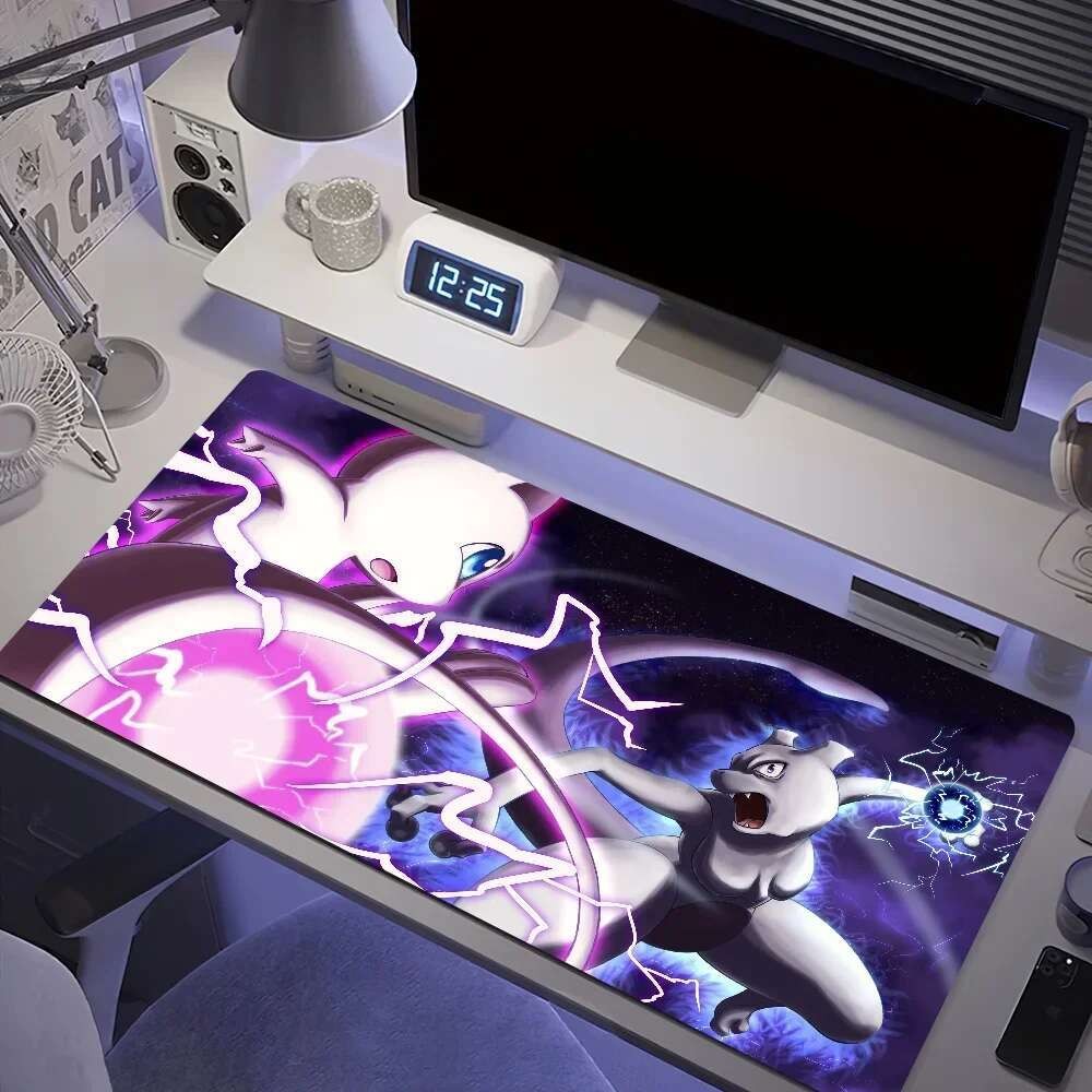 Pokemon Mewtwo Cool Cho PC Lớn MousePads Bàn Chơi Game Miếng Lót Chuột Khâu Cạnh Đế Mở Rộng