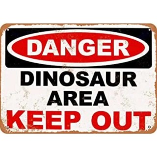 Nguy hiểm - Khu vực khủng long Jurassic Keep Out Park Rex Vintage Kim loại Tín hiệu Retro Thiếc Plate Sign Wall Art Decor 20 * 30cm