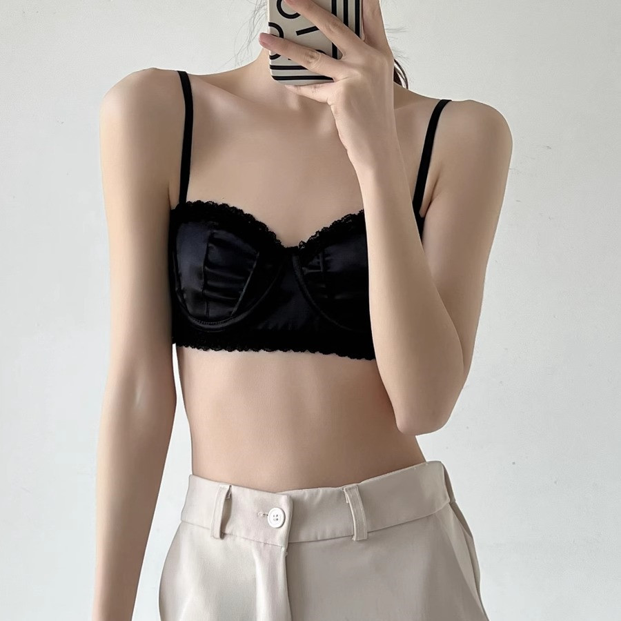 Áo Ngực Không Gọng 3 / 4 cup Mỏng Màu Sắc Trơn Có Mút Nâng Ngực Size S-XL Thời Trang Quyến Rũ Cho Nữ