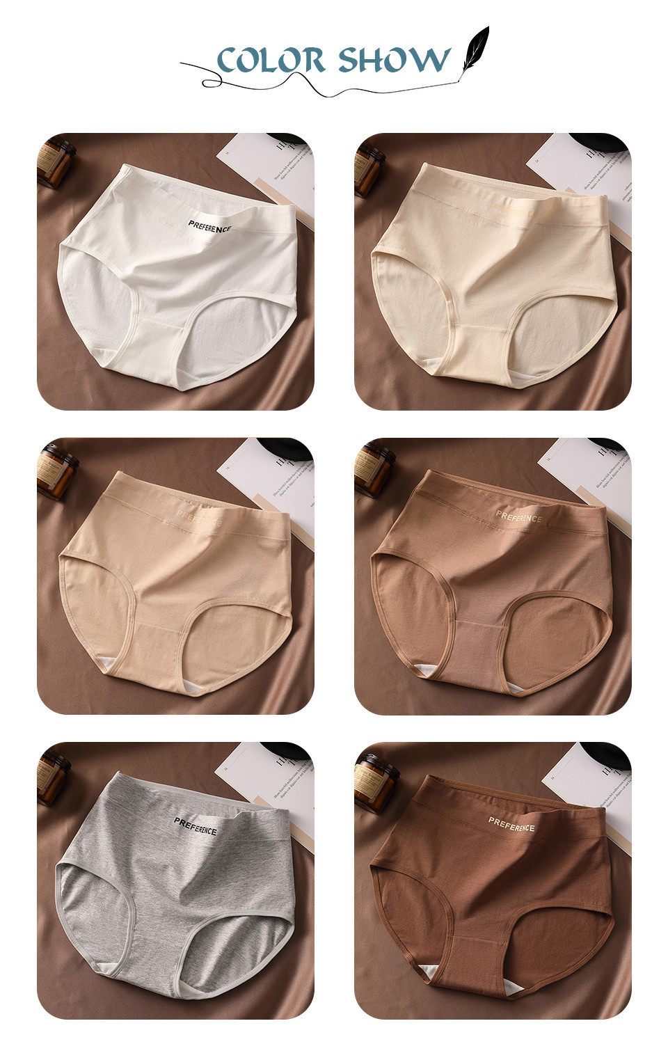 Mô tả Fallsweet Combo5 Nữ 100% Cotton Quần Đùi Cao Cấp Thoáng Khí Kích Thước Lớn Quần Lót Mềm Mại Comfot Quần Lót - 3
