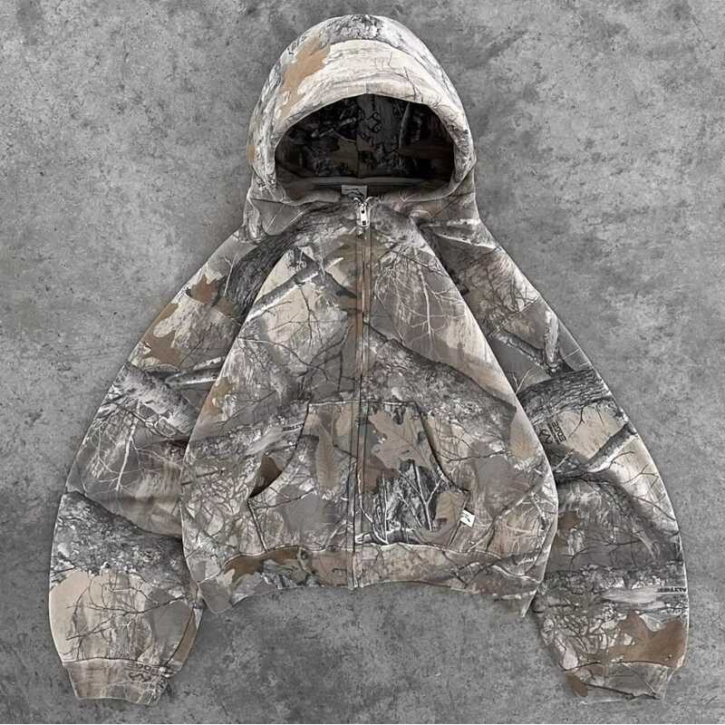 Tùy Chỉnh Vintage True Tree In Camo Dày Zipper Jacket Camo Săn Bắn ...
