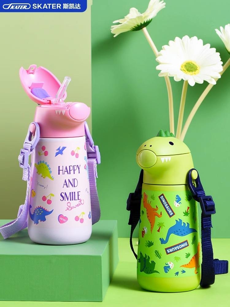 Nhật Bản Skater Skeda Thermos Cup Trẻ Em Khủng Long Sippy Cup Cốc Nước Cho Bé Mẫu Giáo Ấm Siêu Tốc Trực Tiếp Cốc Uống
