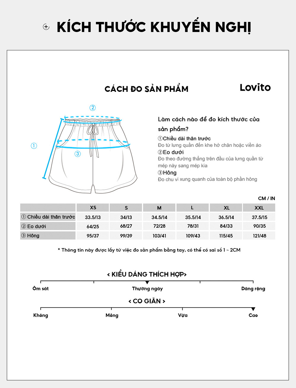 Mô tả Quần short Lovito vải denim bất đối xứng màu trơn thời trang thường ngày cho nữ LNE66508 - 5