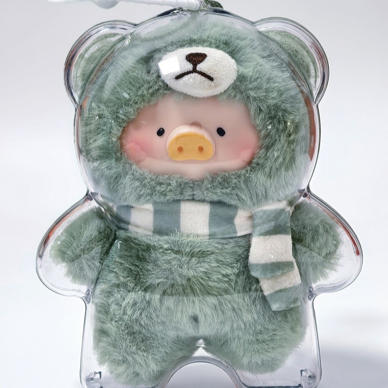 [Sẵn sàng] Hộp đựng búp bê LuLu Pig Macaron Series Vỏ bảo vệ trong suốt 17cm Chống bụi HD Hộp lưu trữ trong suốt Túi mặt dây chuyền hình Vinyl