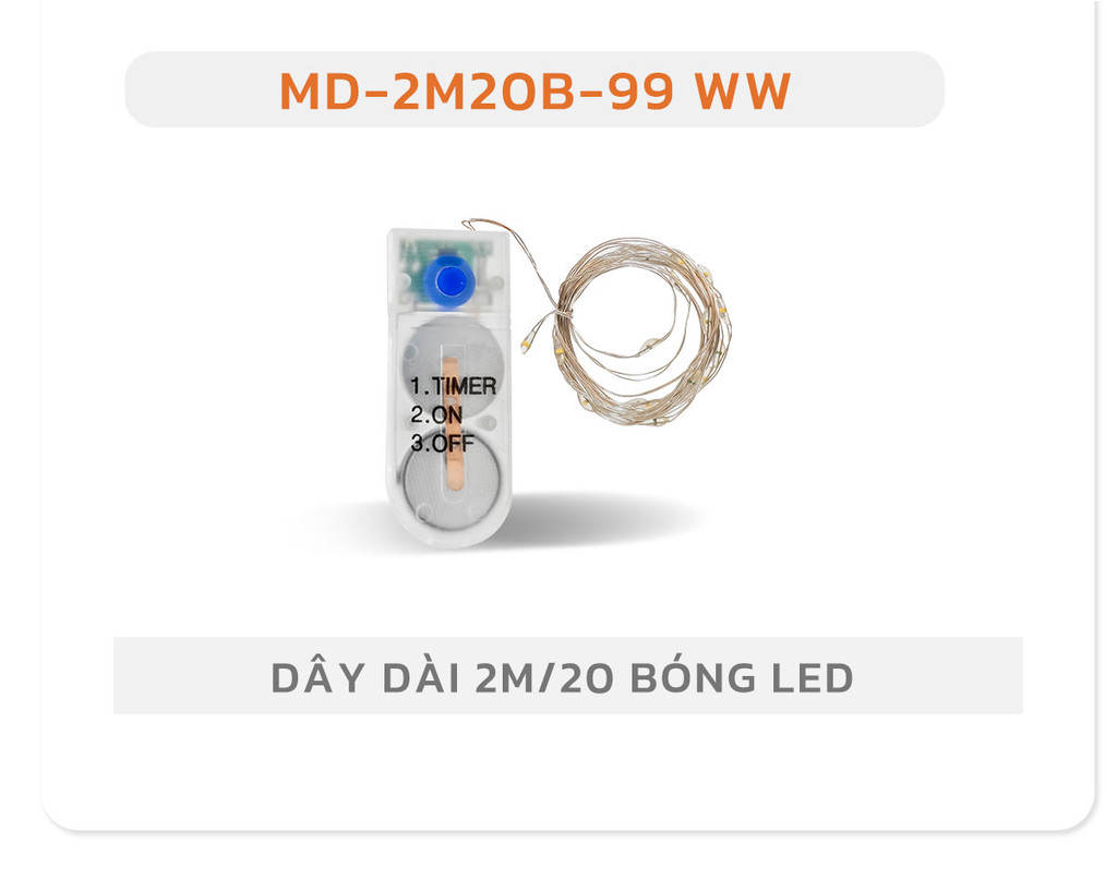 Mô tả Đèn LED Đom Đóm Hình Nút Chai MODI SOLAR 2M 20 Bóng Trang Trí Noel, Trang Trí Nhà Cửa - 5