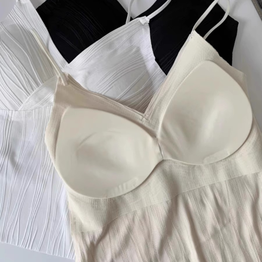 Mặc Bên Ngoài Một Mảnh Áo Ngực Dây Đeo Ngực Miếng Lót Sling Top Nữ Slim Fit Áo Lót Thoải Mái Mềm Mại Không Dây Quần Lót Nữ Bralette