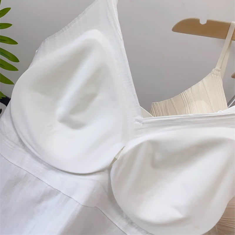 Mặc Bên Ngoài Một Mảnh Áo Ngực Dây Đeo Ngực Miếng Lót Sling Top Nữ Slim Fit Áo Lót Thoải Mái Mềm Mại Không Dây Quần Lót Nữ Bralette