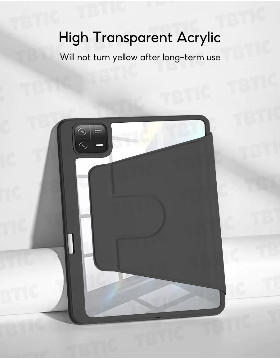 Mô tả Tbtic Cho Xiaomi Pad 7 6 5 Pro Ốp Lưng 11.2 11 Inch 2024 Có Khe Đựng Bút Chì 360° Xoay - 7