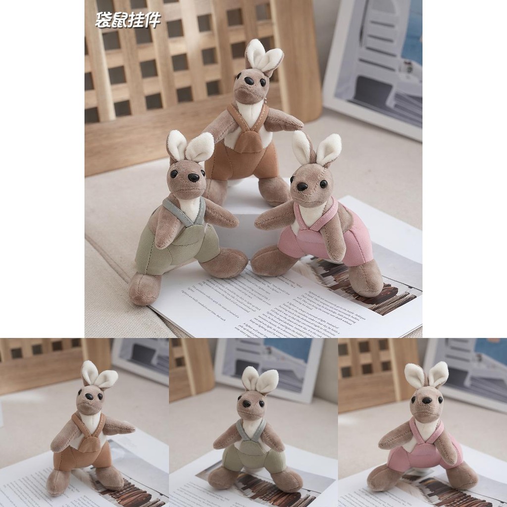 Chất Lượng Mềm Mại Cao Sang Trọng Kangaroo Móc Khóa Màu Nâu Xanh Và Hồng Lý Tưởng Động Vật Yêu Thích Cho