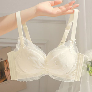 Quần Lót Nữ Ngực Nhỏ Đẩy Lên Nữ Sinh Viên Đại Học Áo Ngực Mềm Mùa Hè Ren Mỏng Nữ Không Dây Quần Lót