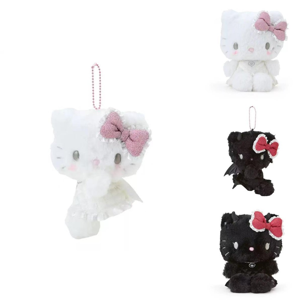 Móc khóa đồ chơi sang trọng Sanrio Kt Lovable có nhân vật quỷ và thiên thần Quà tặng hoàn hảo cho