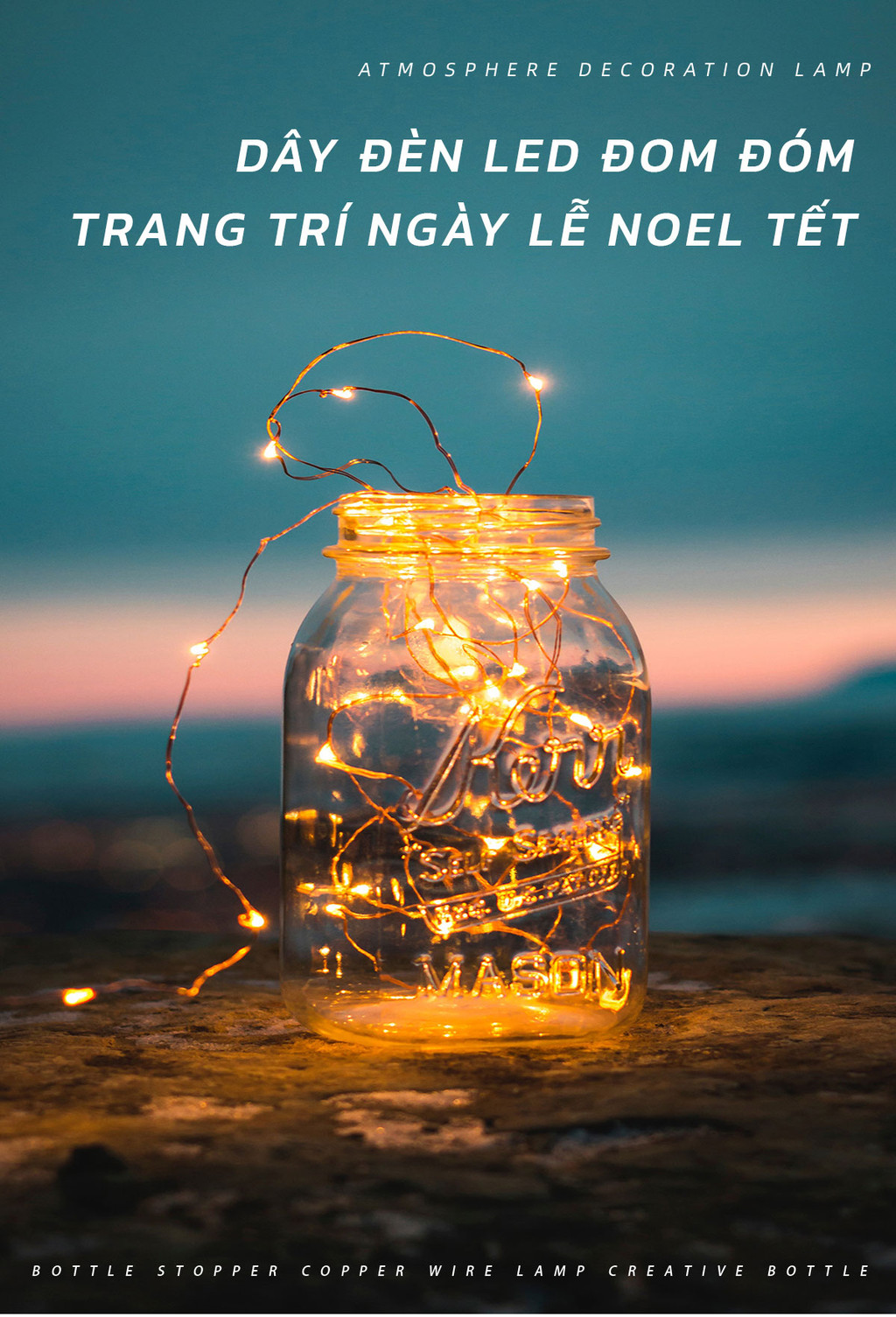 Mô tả Đèn LED Đom Đóm Hình Nút Chai MODI SOLAR 2M 20 Bóng Trang Trí Noel, Trang Trí Nhà Cửa - 1