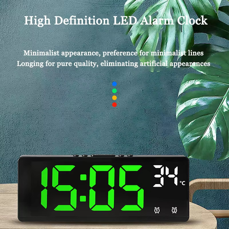 2025 Mới Đa Năng LED Kỹ Thuật Số Đồng Hồ Điện Tử Đèn Nền Số Lớn Đồng Hồ Báo Thức Nhiệt Độ Lịch Đầu Giường Bàn Đèn Ngủ Nhà Cửa
