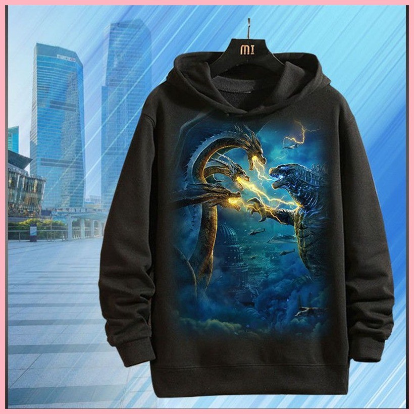 Quần Áo Godzilla Godzilla Godzilla Khủng Long Áo Dài Tay Áo Thu Đông Áo Khoác Thanh Niên Sinh Viên Quần Áo Quần Áo