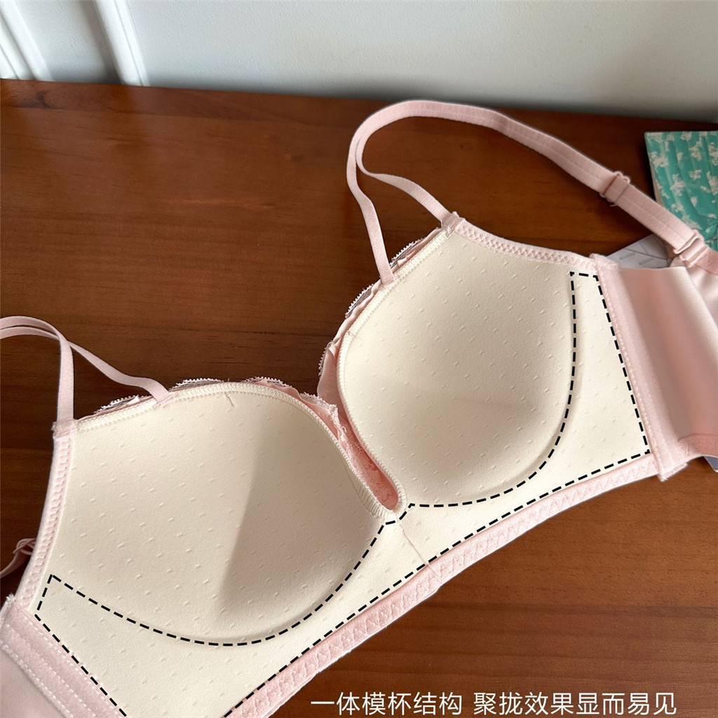 Đồ lót Satin ngọc trai kiểu Pháp dành cho nữ tập hợp ngực nhỏ để lộ ngực to