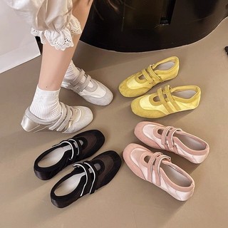 Dây Đeo Đôi Velcro Ballet Đức Giày Tập Nữ Mùa Xuân 2025 Mùa Hè Phong Cách Mới Bán Chạy Phù Hợp Với Đế Mềm Mary Jane Giày