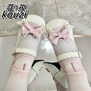 Meow Móng Vuốt Đảng Mèo Con Nướng Nguyên Bản Gothic Nhỏ Thấp Gót Mèo Vuốt Nơ Dễ Thương Ngọt Ngào Nữ Giày