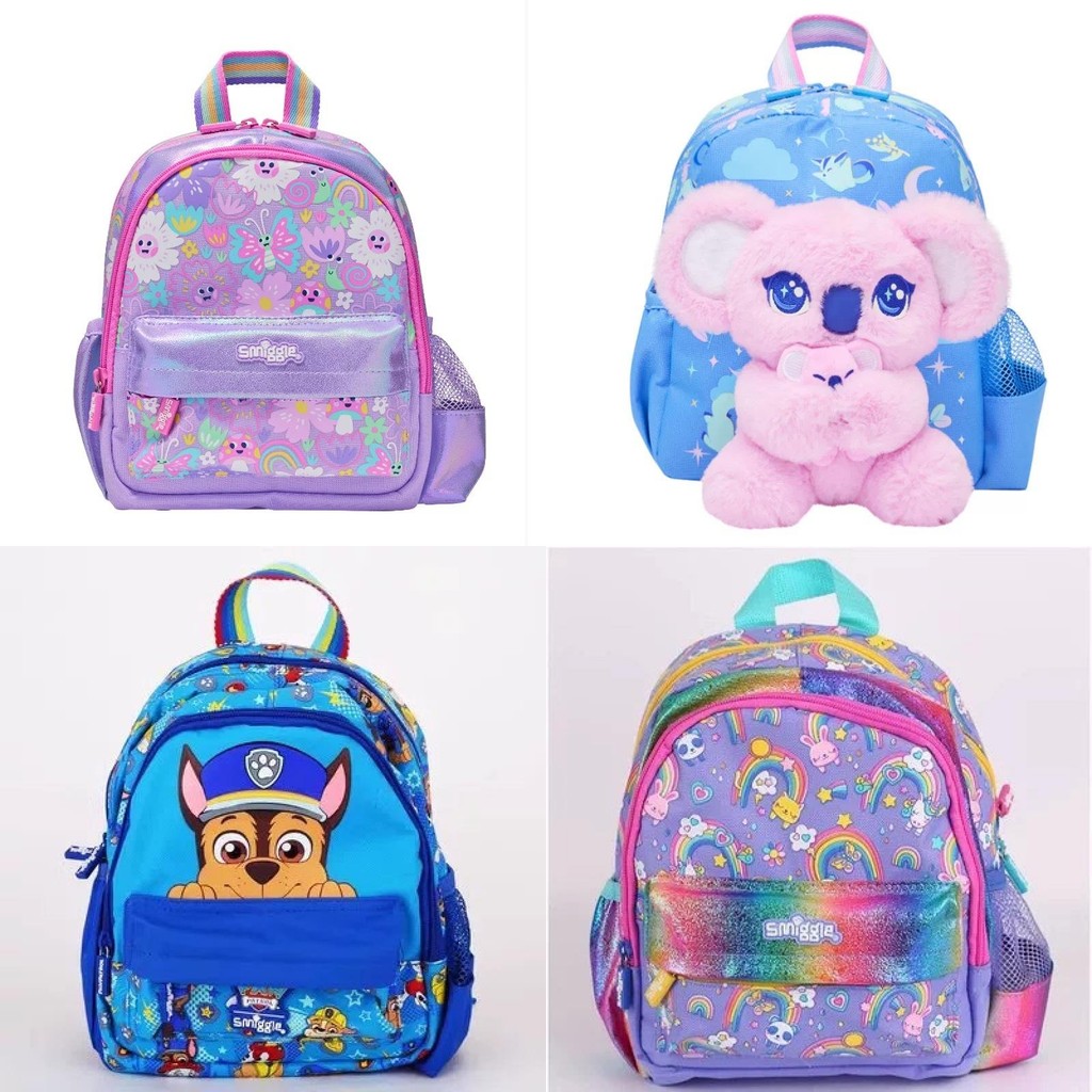 Ba lô Smiggle cho trẻ em đi học với chủ đề động vật và thiết kế vải Canvas nhẹ