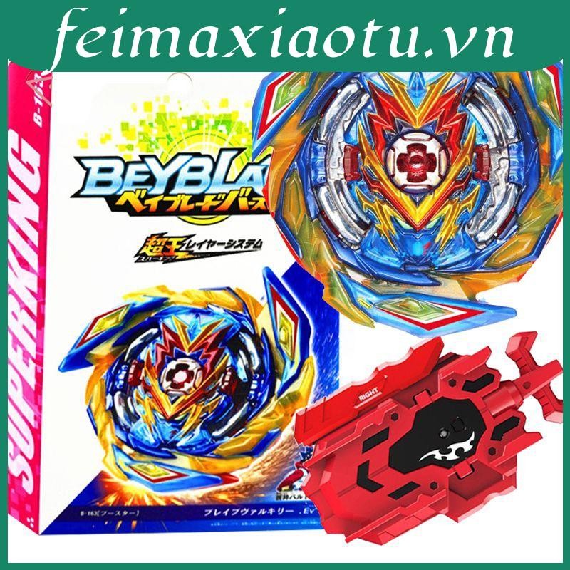 Bộ đồ chơi con quay hồi chuyển Flame Super King Booster B163 Brave Valkyrie có đai cao su và bệ phóng LR vui nhộn