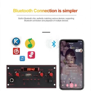 Bộ khuếch đại Bluetooth Bộ giải mã 20W DC 5V 6.5mm Micro Đài FM TF USB Âm thanh xe hơi Máy nghe nhạc Loa Điều khiển âm lượng DIY