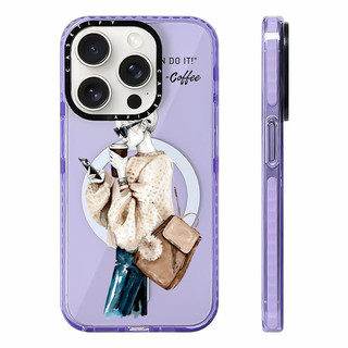 CASETIFY Kính Mát Cà Phê Cô Gái Vỏ Sạc Từ Tính Không Dây Tương Thích Cho IPhone11 12 13 14 15 16 Pro Max Cover 15 16 PLUS Silicon Mềm Trong Suốt Ốp Lưng Chống Sốc