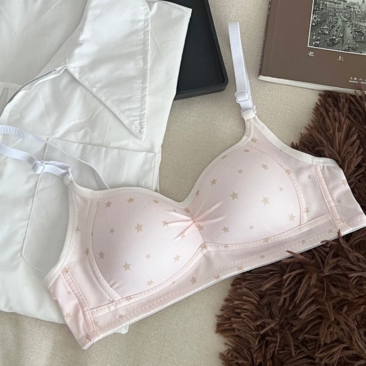 Đáng Yêu Cô Gái Thanh Niên Liền Mạch Áo Ngực Mềm Mại Thoải Mái Cotton Không Dây Quần Lót Nữ Bralette