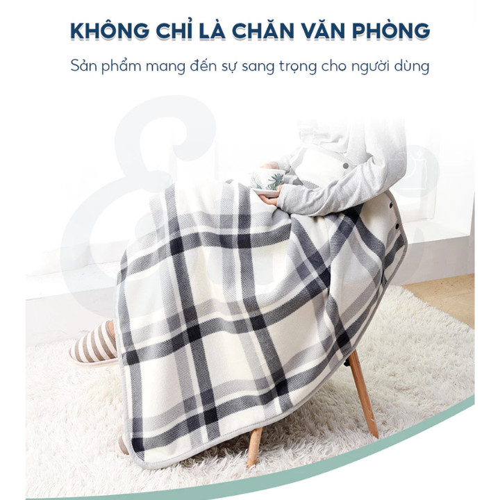 Chăn Văn Phòng Kiêm Áo Choàng Văn Phòng 2 Lớp Dày Dặn Chất Liệu Mềm Mại