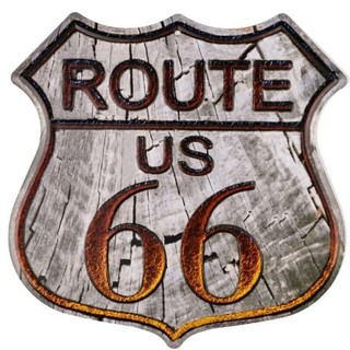 Vintage Route 66 America Tín Hiệu Kim Loại Lá Chắn Mảng Bám Cho Nhà Để Xe Người Hang Thanh Nhà Tường Nghệ Thuật Trang Trí